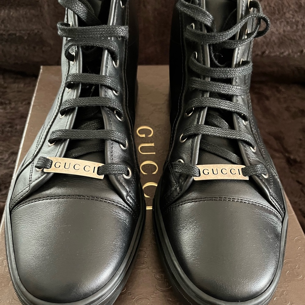 Gucci High Top Leather Sneakers Women